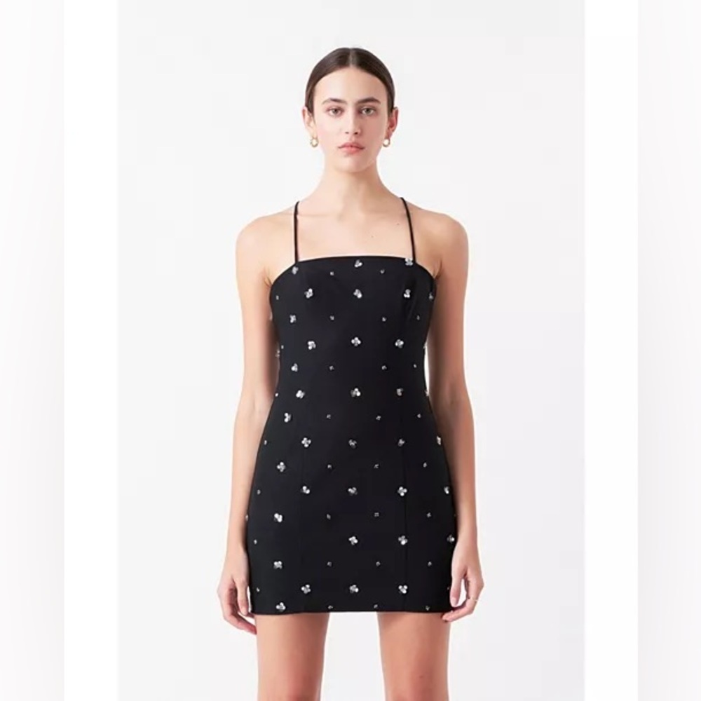 ENDLESS ROSE
Women's Sequins Floral Embroidery Mini Dress